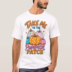 Bring mich zum Kürbis-Patch gestreifter Herbst Her T-Shirt