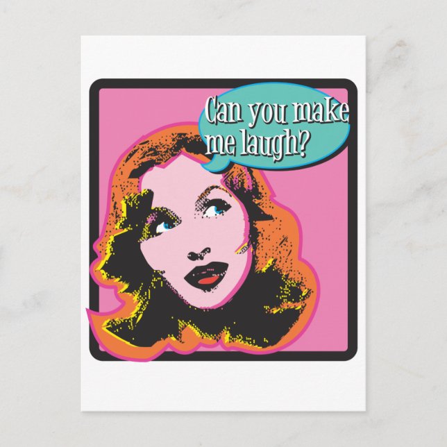 Bring mich zum Lachen Postkarte (Vorderseite)