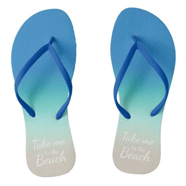 "Bring mich zum Strand" Modernes Blue Ombre Flip Flops (Fußbett)