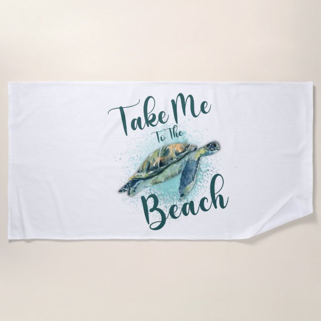 Bring mich zum Strand, Sea Turtle Strandtuch (Vorderseite)