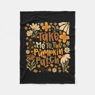 Bring mich zur Kürbisfarm Boho Floral Thanksgiving Fleecedecke