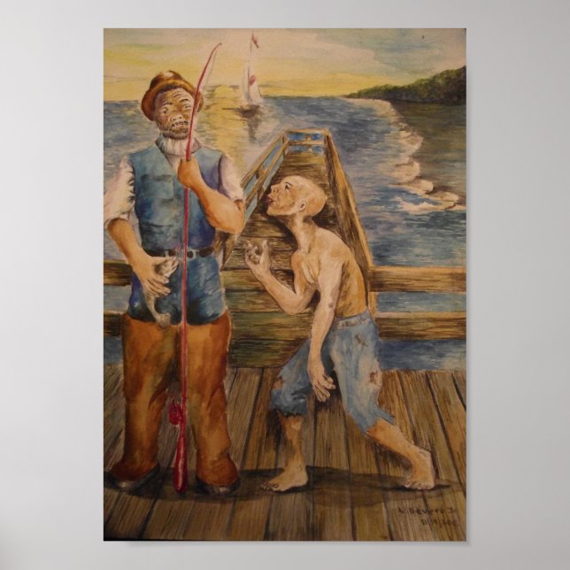 Bring mir bei, wie man fischen kann poster (Vorne)