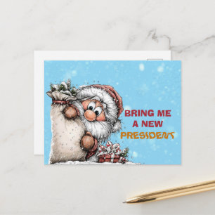Bring mir einen neuen Präsidenten Weihnachtsmann Feiertagspostkarte