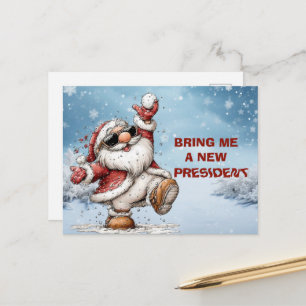 Bring mir einen neuen Präsidenten Weihnachtsmann Feiertagspostkarte