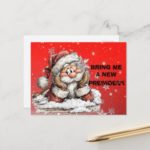 Bring mir einen neuen Präsidenten Weihnachtsmann Feiertagspostkarte