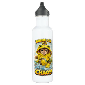 Bring on the Chaos Cute Dino Water Bottle Edelstahlflasche