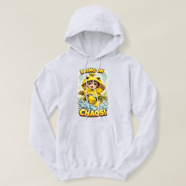 Bring on the Chaos Hoodie Cute Rain Dino (Design vorne)