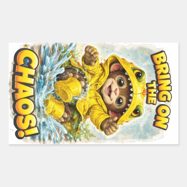 Bring on the Chaos Sticker Cute Dino (Vorderseite)