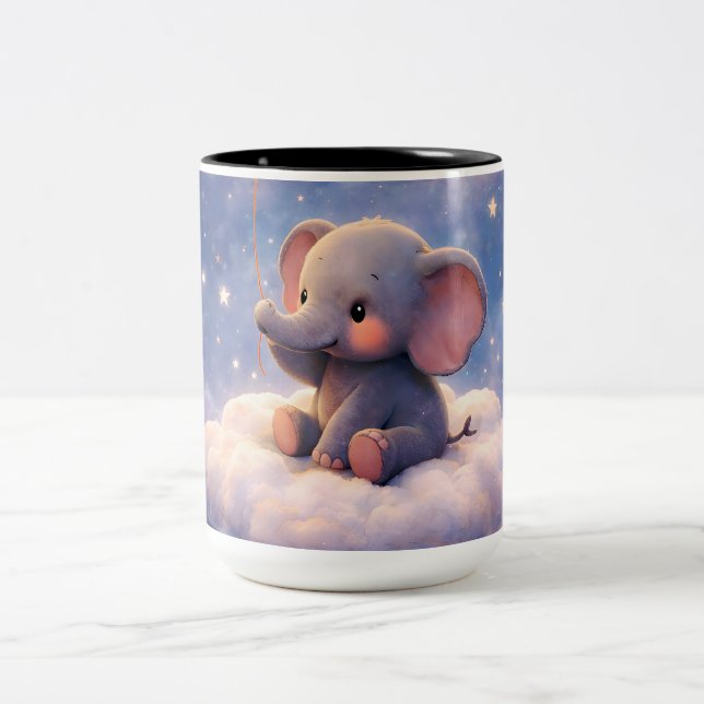 Bring the elephant and midnight stars, two tone fo zweifarbige tasse (Mittel)