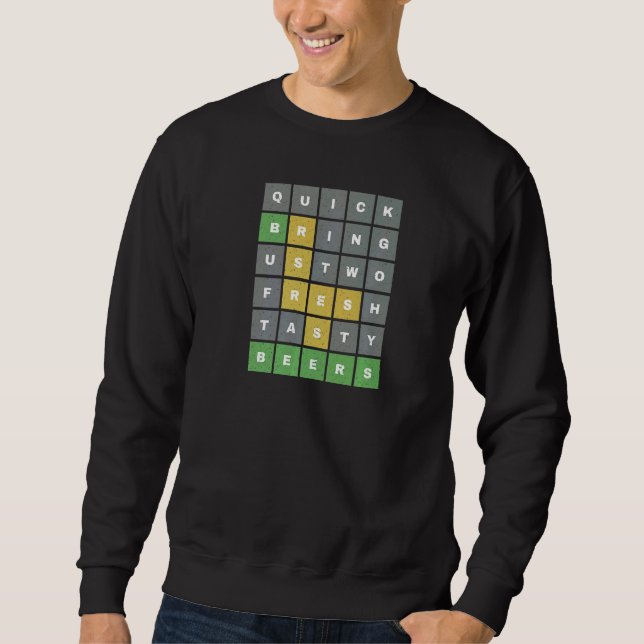 Bring Us Two Beers Word Game Sweatshirt (Vorderseite)