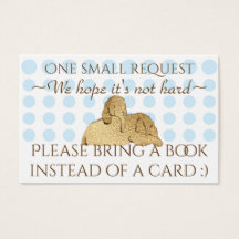 BringABook Insert Card Baby Blue Gold Elephant