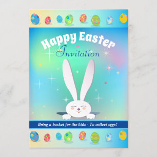 Bringe einen Korb für die Kinder, um Ostereier zu  Einladung