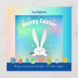 Bringe einen Korb für die Kinder, um Ostereier zu  Einladung