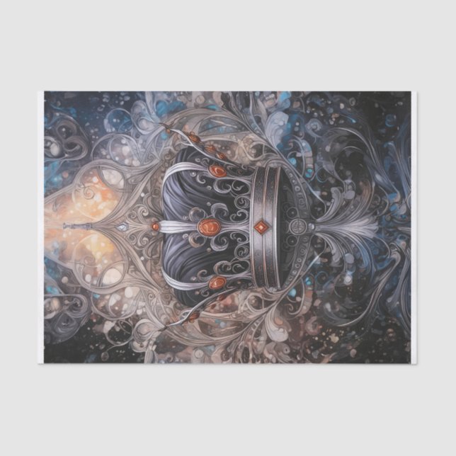 Bringen Sie Bling, Gold und Ruby Crown an Seidenpapier (Vorderseite)