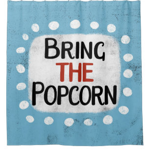 Bringen Sie den Popcorn-Duschvorhang mit Duschvorhang