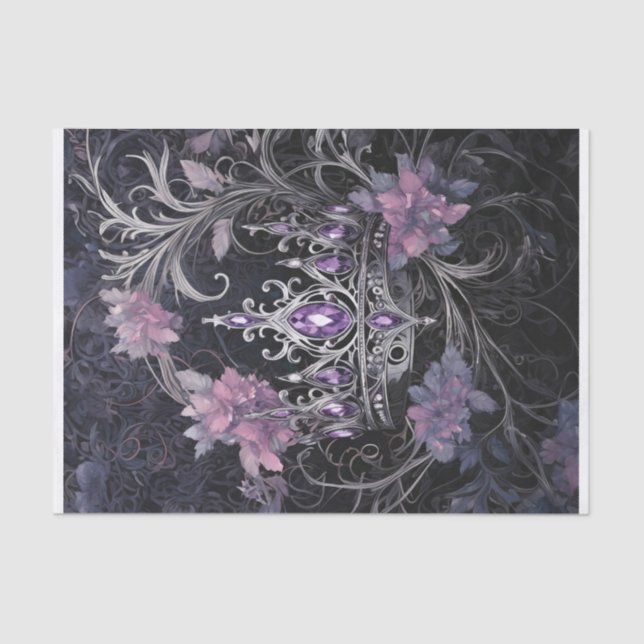 Bringen Sie die Bling an, Lilac Be-Jeweled Crown Seidenpapier (Vorderseite)