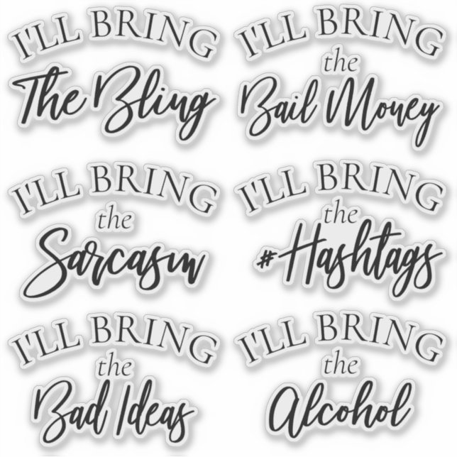 Bringen Sie die Bling | Modernes Bachelorette-Brau Aufkleber (Vorderseite)