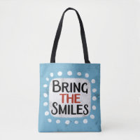 Bringen Sie die lächelnde Tasche mit.
