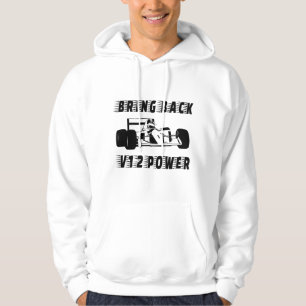 Bringen Sie die V12 Power Race Car Silhouette zurü Hoodie