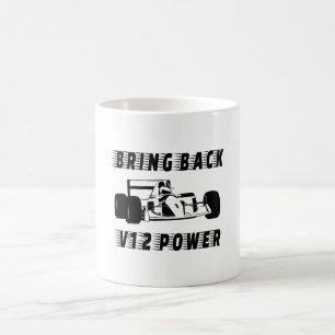 Bringen Sie die V12 Power Race Car Silhouette zurü Kaffeetasse