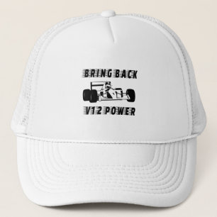 Bringen Sie die V12 Power Race Car Silhouette zurü Truckerkappe