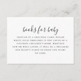 Bringen Sie ein Buch für Ihre Babyanfrage mit. Sch Begleitkarte