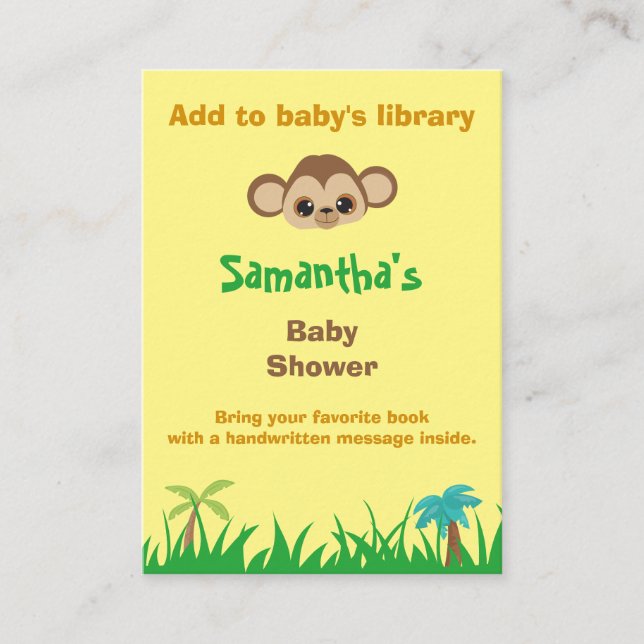 Bringen Sie ein Buch mit der Baby Safari-Abschluss Begleitkarte (Vorderseite)