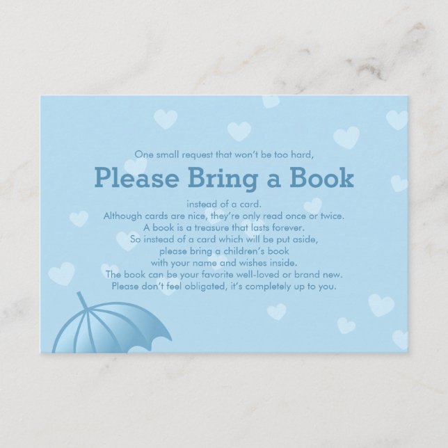 Bringen Sie eine Blue Umbrella Hearts Beilage Card Begleitkarte (Vorderseite)