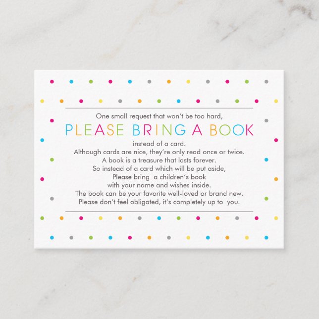 Bringen Sie eine Buchfarbe Punkte Moderne saubere  Begleitkarte (Vorderseite)
