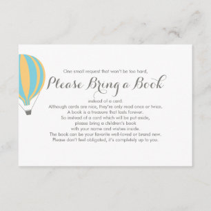 Bringen Sie eine Hot Air Blue Ballon Einsteckkarte Begleitkarte
