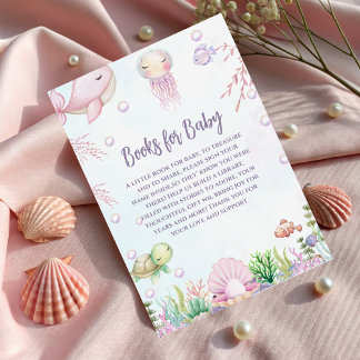 Bringen Sie eine Pearl Baby Dusche unter dem Meer Begleitkarte