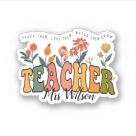 Bringen Sie ihnen Liebe bei. Personalisierter Lehr Aufkleber