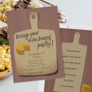Bringen Sie Ihr eigenes Brettabend-Party mit Einladung