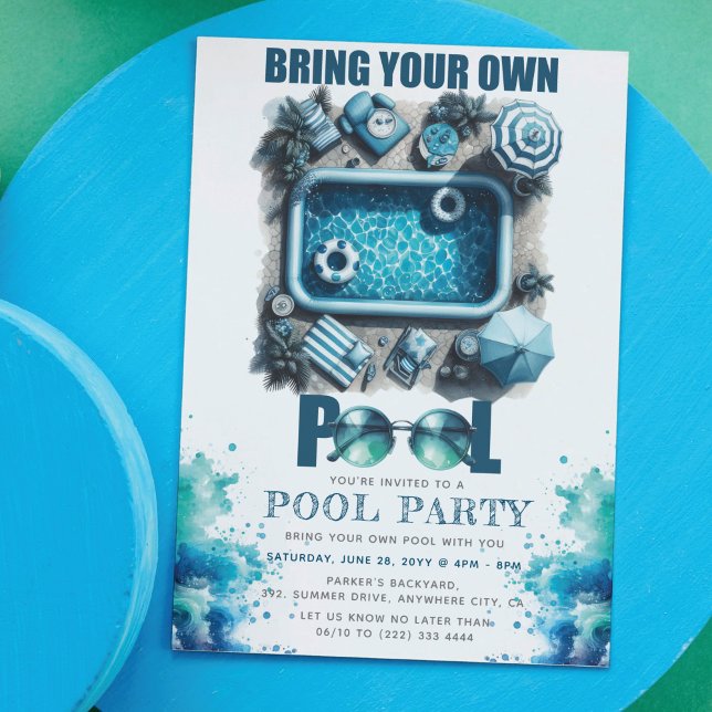 Bringen Sie Ihr eigenes Pool Summer Party Einladung (Von Creator hochgeladen)