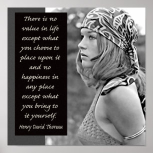 Bringen Sie Ihr Glück mit - Zitat Thoreau Poster