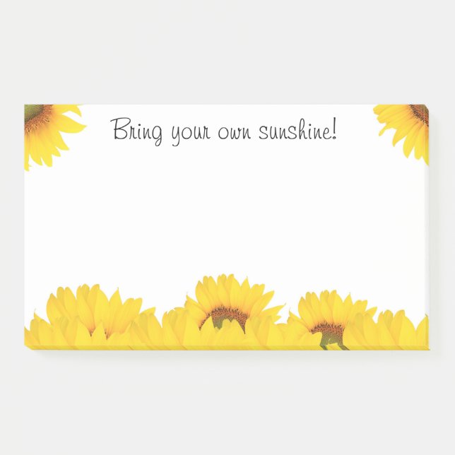 Bringen Sie Ihre eigenen Sonnenblumen mit Post-it Klebezettel (Vorderseite)