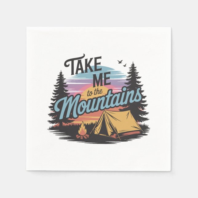 Bringen Sie mich in die Berge - Nature Camping Serviette (Vorderseite)