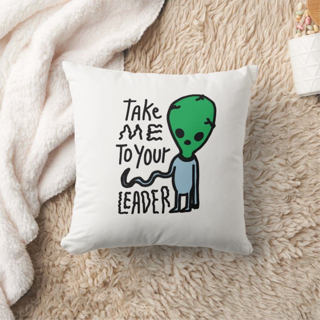 Bringen Sie mich zu Ihrem Leader | Niedliche Alien Kissen (Decke)