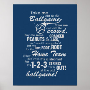 Bringen Sie mich zum Ballgame - Blau Poster