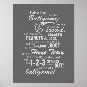 Bringen Sie mich zum Ballgame - grau Poster