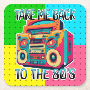 Bringen Sie mich zurück in die 80er Retro Vibe Rechteckiger Pappuntersetzer