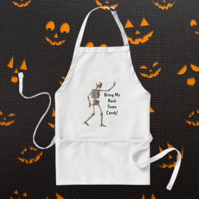 Bringen Sie mir ein paar Candy Skeleton Halloween  Schürze (Bring Me Some Candy Skeleton Halloween Apron)