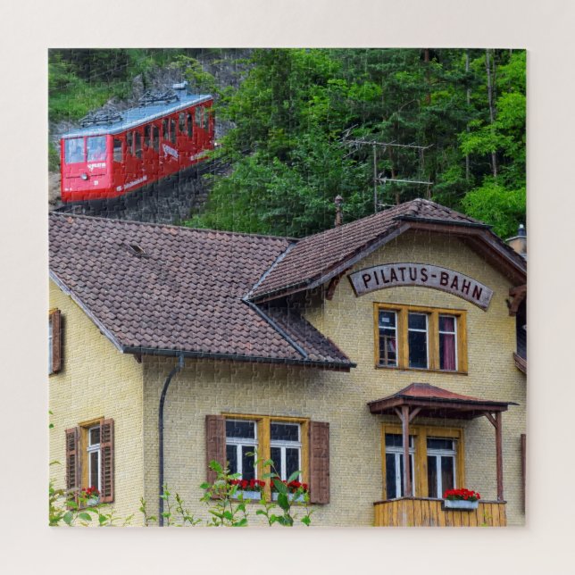 Bringen Sie Pilatus Bahn - Zahn-Eisenbahn - 20x20 Puzzle (Vertikal)