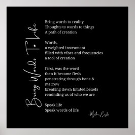 Bringen Sie Worte zum Leben Poem Wall Art Poster D