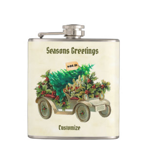 Bringing Home The Tree Vinyl Wrapped Flasche Flachmann