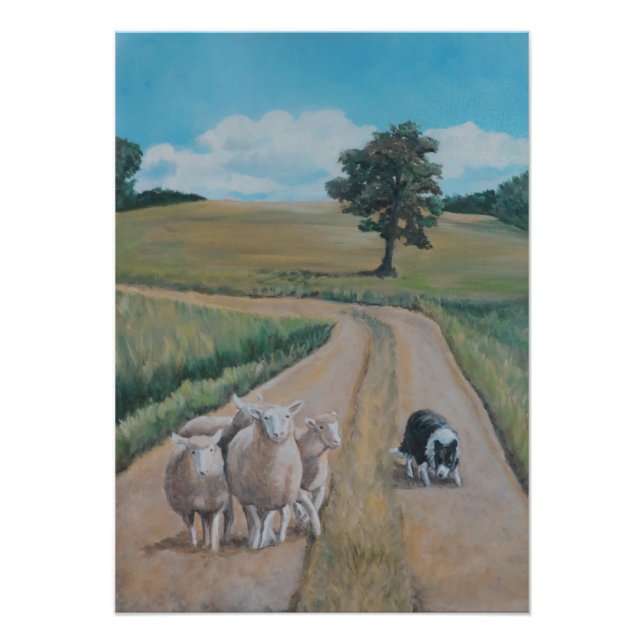 "Bringing in the Sheep" Art Foto Print (Vorne)