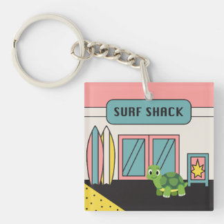 Bringt mich zum Surf-Shack-Schildkröte-Schlüsselan Schlüsselanhänger