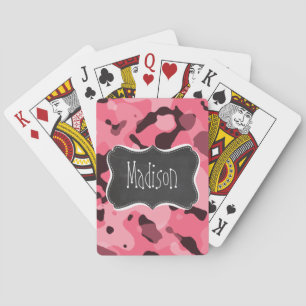 Brink Pink Camo; Tarnmuster; Retro-Schultafel Spielkarten