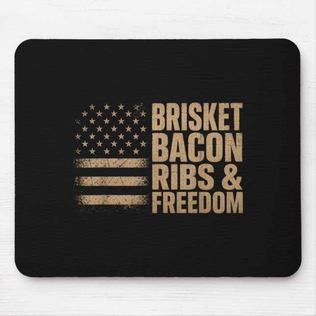Bris Bacon Rippen Dom Grill Bbq Barbecue Fleisch Mousepad (Vorne)