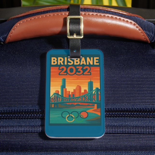 Brisbane 2032 Retro Futuristic Australia, Story Br Gepäckanhänger (Vorderseite Insitu 2)